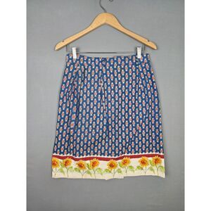 VRG Sport 100% Cotton Sunflower Wrap Skirt 10 Vintage Made in the USA Momcore
